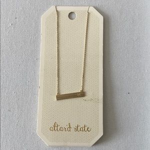 Alter’d state ‘M’ initial gold bar necklace